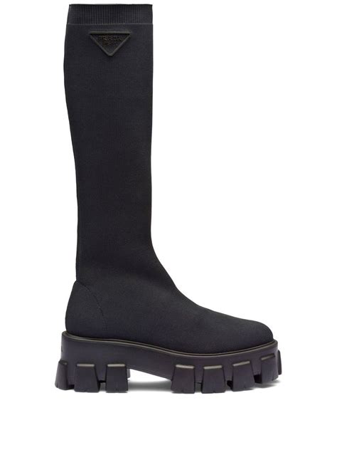 prada monolith sock boots|Prada monolith boots women's.